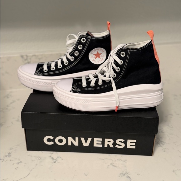 Converse Other - NWT Converse Black Platform High-Tops, Chuck Taylor, Size 5 Big Kid